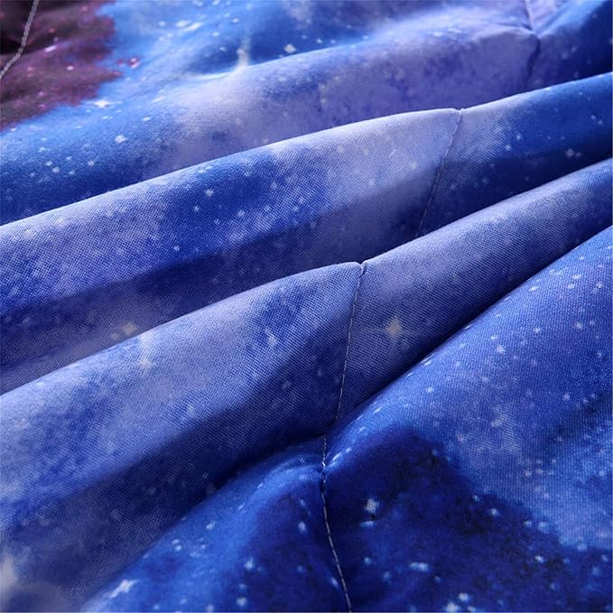 A Nice Night Galaxy Bedding Sets Outer Space Comforter 3D Printed Space Quilt Set Queen Size,for Children Boy Girl Teen Kids - includes 1 Comforter, 2 Pillow Cases