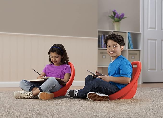 American Plastic Toys Little Kids (2-Pack, Red), Stackable, Lightweight, & Portable, Reading, Gaming, TV, Outdoor & Indoor, 50lb Max Scoop Rocker