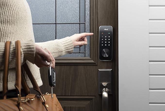 Alfred DB2-B Smart Door Lock Deadbolt Touchscreen Keypad, Pin Code + Key Entry + Bluetooth, Up to 20 Pin Codes (Gold)