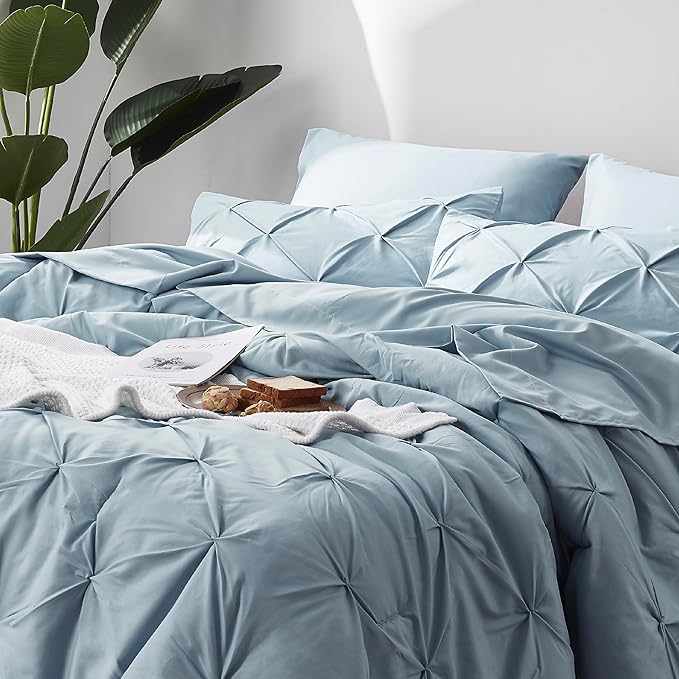 Bedsure Blue Comforter Set Full - Bedding Sets Full 7 Pieces, Bed in a Bag Light Blue Bed Sets with Comforter, Sheets, Pillowcases & Shams, Adult & Kids Bedding