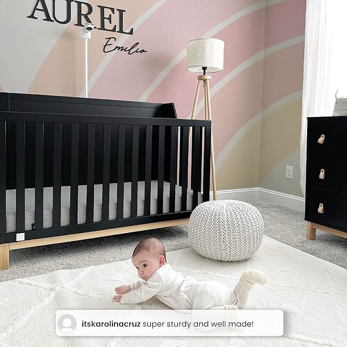 GAP babyGap Oxford 6-in-1 Convertible Crib - Greenguard Gold Certified, Bianca White/Natural