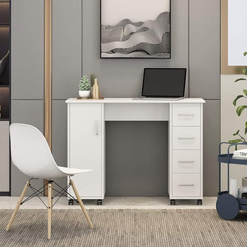 NicBex Laik-DW-00012-DX Desks, 41.73" W x 17.72" D x 31.5" H, White