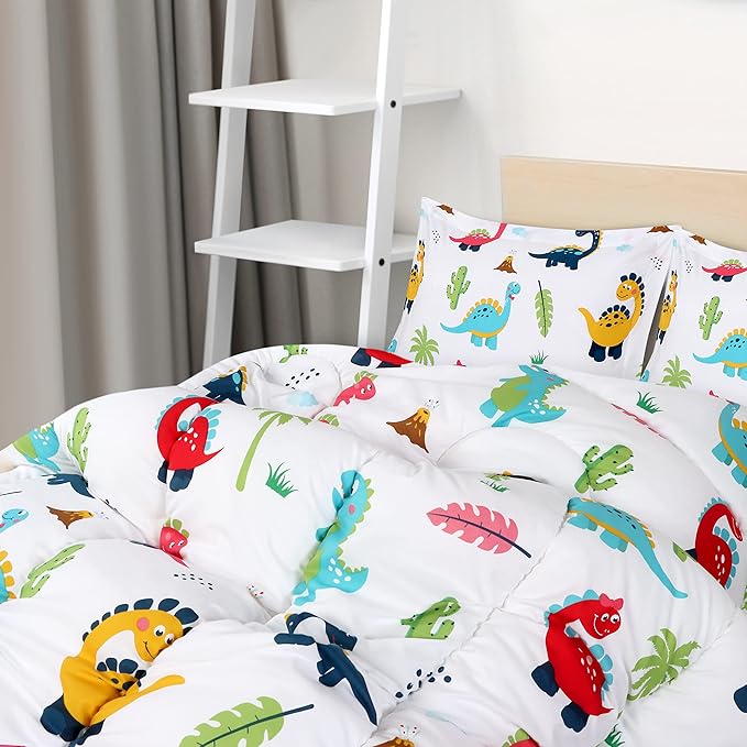 Utopia Bedding All Season Dinosaur Comforter Set with 2 Pillow Cases, 3 Piece Soft Brushed Microfiber Kids Bedding Set for Boys/Girls, Machine Washable (Twin)
