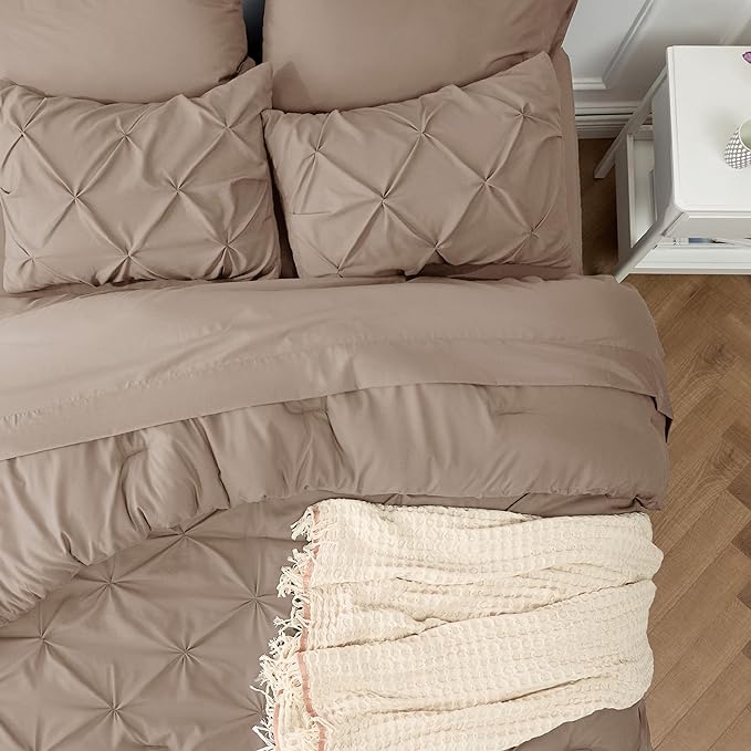 Bedsure Twin XL Comforter Set - Extra Long 5 Pieces Dorm Bedding Sets, Twin XL Bed in a Bag with Comforter, Sheets, Pillowcase & Sham