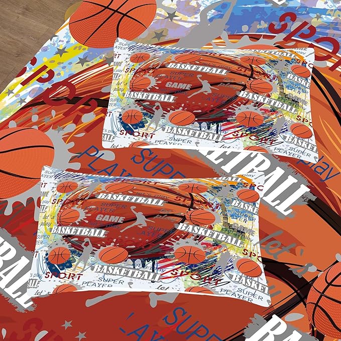 Tailor Shop Basketball Bedding Sets King Size, Basketball Comforter Sets for Kids Boys Teens,Sport Comforter Sets with 1 Comforter 2 Pillowcases…………