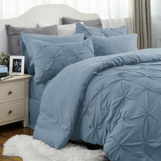 Bedsure Comforter Set Queen - Bed in a Bag Queen 7 Pieces, Bedding Sets Bed Set with Comforter, Sheets, Pillowcases & Shams