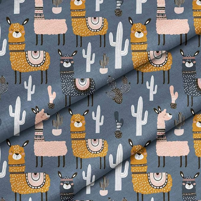 Feelyou Boys Girls Duvet Cover Set Twin Size for Kids Teen Cute Cartoon Alpaca Llama Cactus Print Bedding Set Botanical Animal Comforter Cover Decorative Microfiber Quilt Cover Zipper&Ties