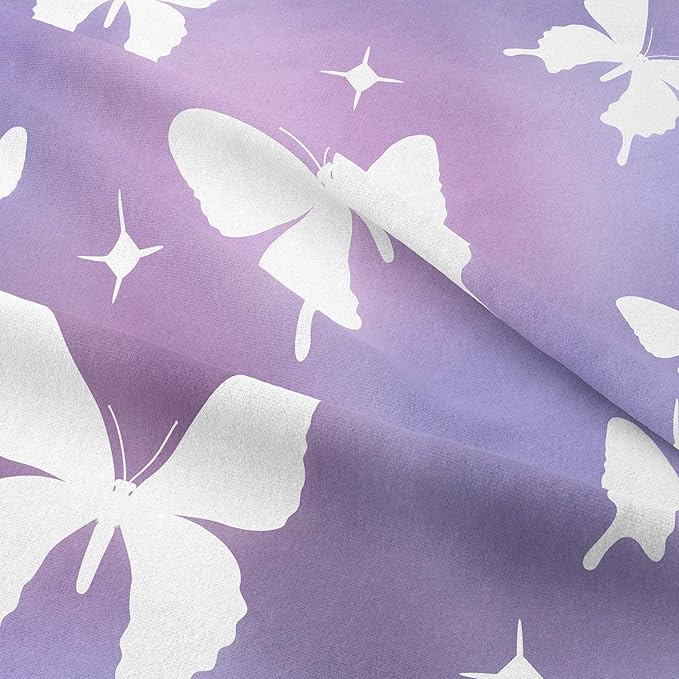 Tailor Shop Butterfly Comforter Sets Full Size,Purple Butterfly Bedding Sets for Girls Kids Teens with 2 Pillowcase…