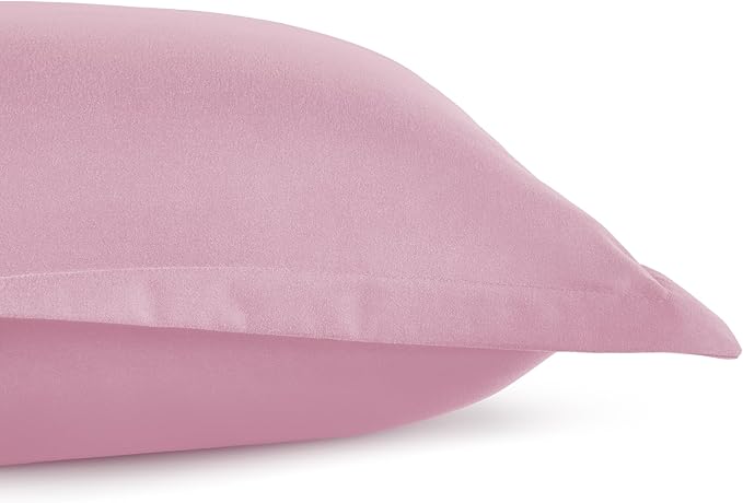 Amazon Basics 2 Piece Microfiber Kid's Comforter and Pillow Sham Set, Toddler, Light Pink, Solid
