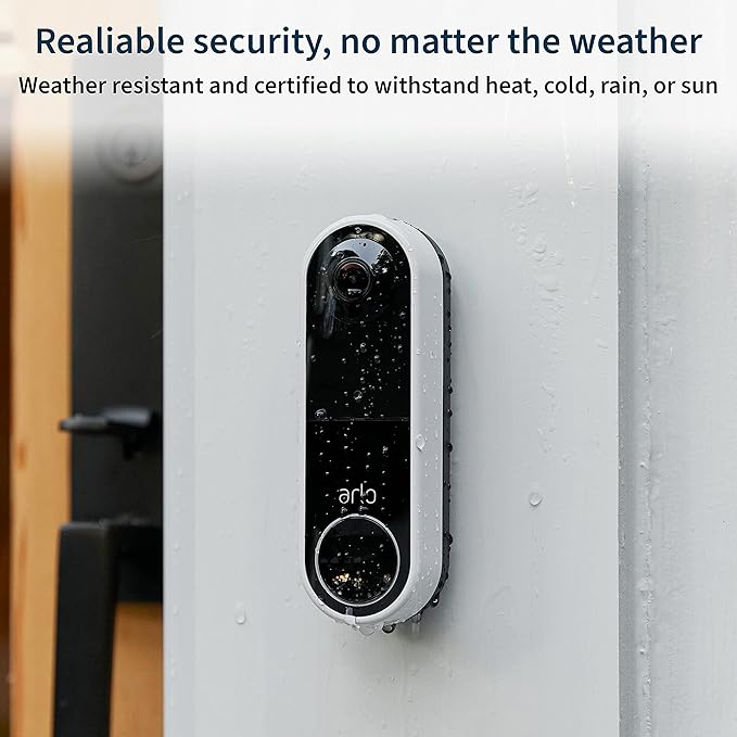Arlo Essential Video Doorbell Wire-Free - HD Video, 180° View, Night Vision, 2 Way Audio, Direct to Wi-Fi No Hub Needed, Wire Free or Wired, Black - AVD2001B, 1 Count (Pack of 1)