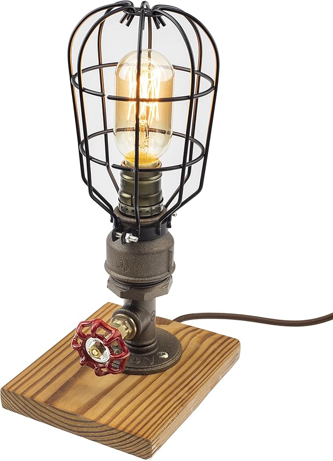 Loft Style Lamp, Solaire of Astora", Steam Punk Industrial, Bedside Night Lamp, Metal Body, Table Desk Light with Dimmer, LL-023