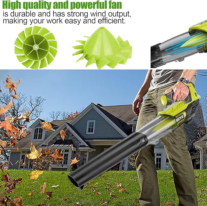 529437004 Blower Fan Blade-for Ryobi 18V Cordless Leaf Blower Models P2108, P21081, P21081VN, and P21081VNM - Replaces 529437001 and 529437003 - Yard Blower Accessories