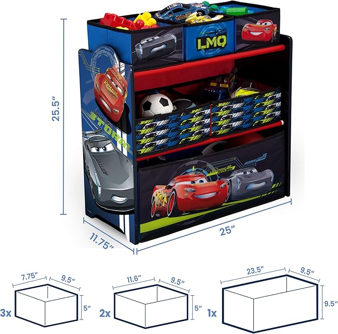 Delta Children Multi-Bin Toy Organizer, Disney/Pixar Cars