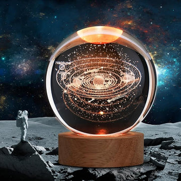 Large 3D Solar System Crystal Ball, Crystal Lamp 16 Color Changing Night Light with Remote Control for Bedroom Decor, Birthday Gift for Teens Boys and Girls, Solar System Model