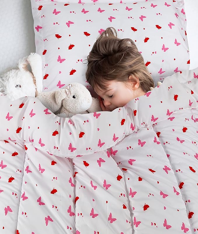 Utopia Bedding All Season Butterfly Comforter Set with 2 Pillow Cases, 3 Piece Soft Brushed Microfiber Kids Bedding Set for Boys/Girls, Machine Washable (Twin)