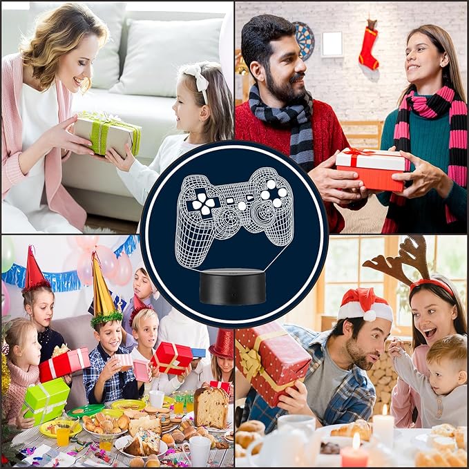 3D Gamepad Night Light,Game Console Illusion lamp with Remote,16 Colors Changing with Remote,Gaming Room Decor Best Gamer Gift,Christmas Birthday Gifts for Boys Girls