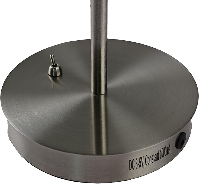 202071-39 Adjustable Beam LED Desk Lamp, 7" x 6" x 19.5", Brushed Nickel/Gold