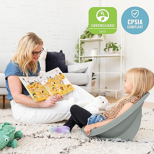 ECR4Kids Leaf Floor Seat, Rocker Chair, Grey, 6-Piece