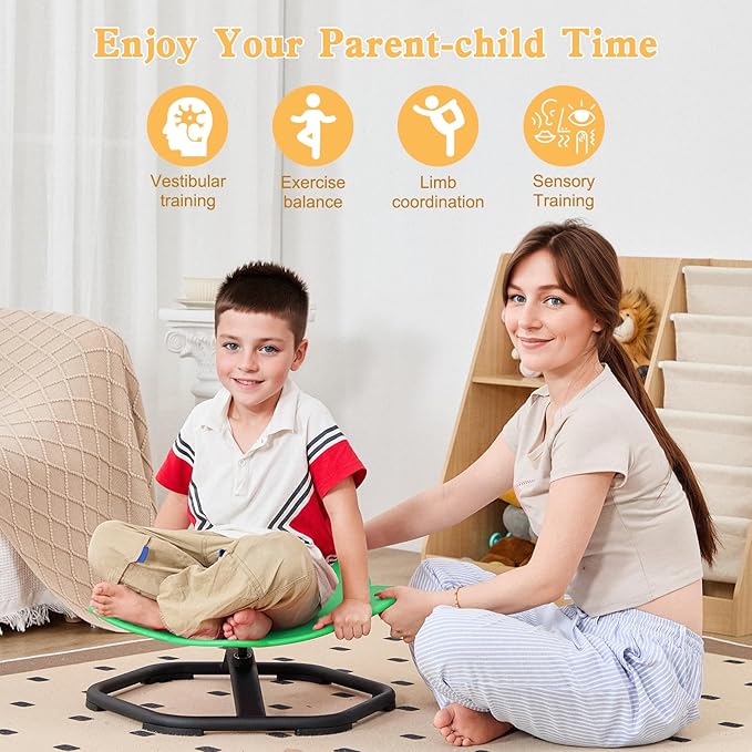 Spinning Chair for Autistic Kids Sit and Spin Chair for Kids Swivel Sensory Chair Elephant Spinning Seat Autism Sensory Chair Items for Sensory Room Training Balance Body Coordination