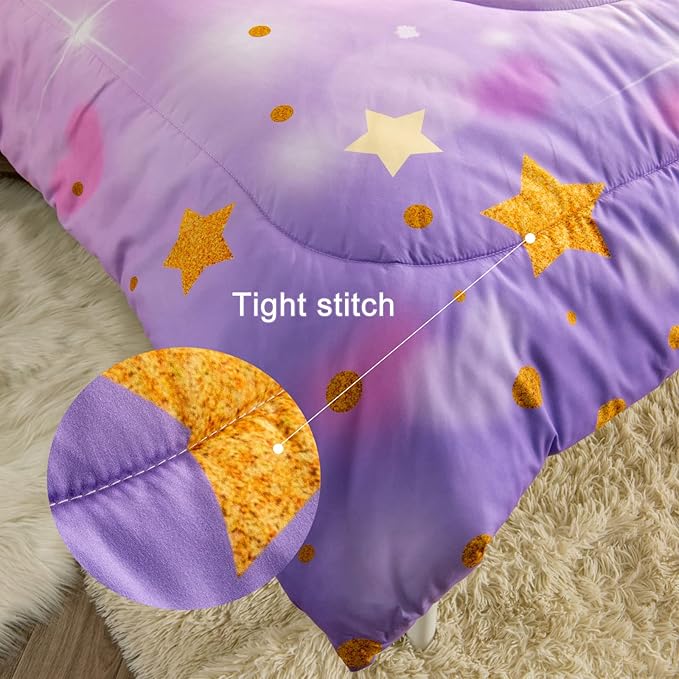 Unicorn Queen Bedding Sets for Girls Kids Comforter Set Queen Size with 2 Pillowcases Purple Unicorn Room Decor for Girls Bedroom Ultra Soft Machine Washable Toddler Bed Set