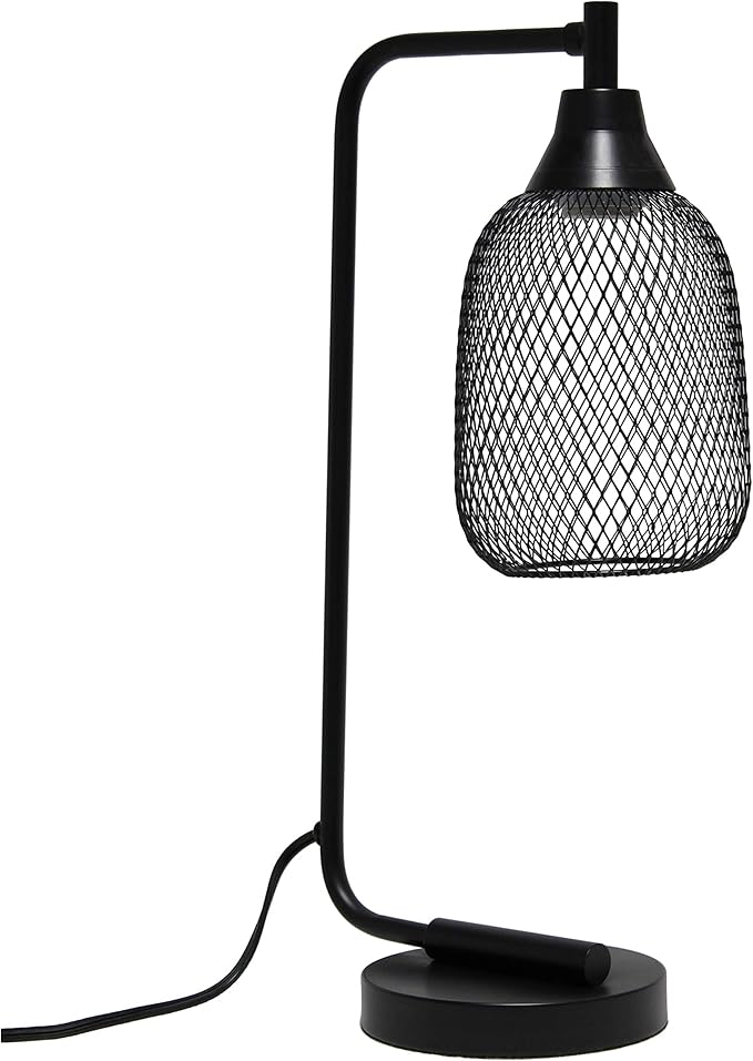 Elegant Designs LD1060-BLK Mesh Wire Table Lamp, Matte Black