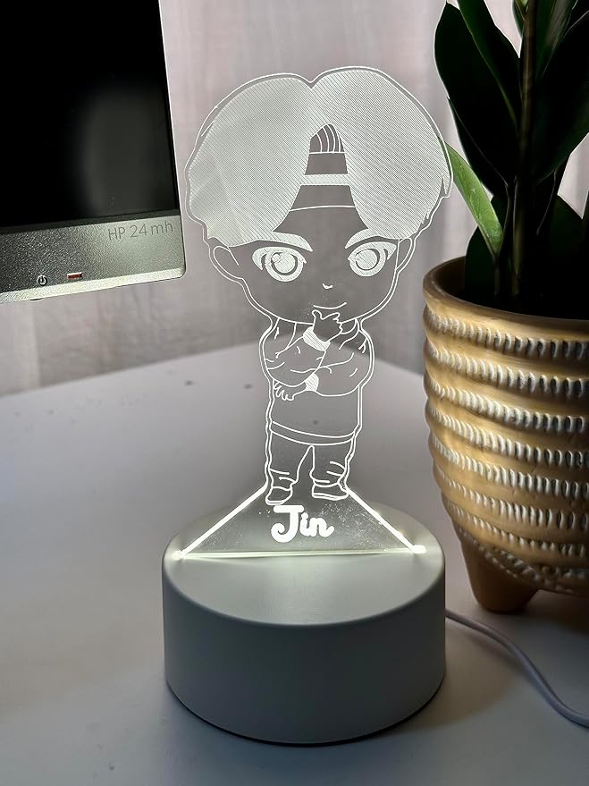 Jin Kpop Bangtan Boys LED Night Light Bedroom Desk Lamp - Perfect Holiday Gift, Birthday Gift, Christmas Gift (Novelty Item, Limited Stock)