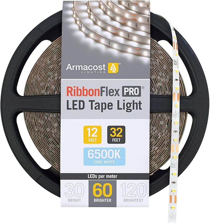 Armacost Lighting RibbonFlex Pro LED Tape Light, Daylight (6500K), 60LEDs/M, 32.8' (10M) 12V, 182251