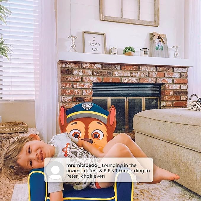 Delta Children Figural Upholstered Kids Chair, Nick Jr. PAW Patrol Chase,Wood, Blue