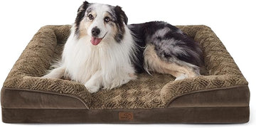 Bedsure Orthopedic Dog Bed for Extra Large Dogs - Calming XL Dog Sofa Beds with Luxurious Plush Washable, Pet Couch Bed with Removable Washable Cover, Waterproof Lining and Nonskid Bottom, Brown