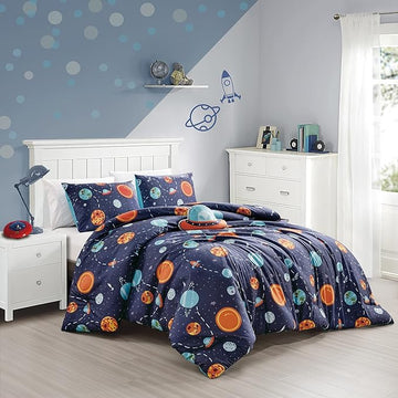 for Kids My Universe Hearts 4-Piece Comforter Set - Beautiful Motif Design Bedding Set with Embrodery Print
