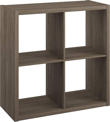 ClosetMaid 4552 Decorative Open Back 4-Cube Storage Organizer, Graphite Gray
