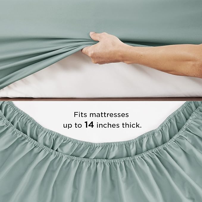 Bedsure Sage Green Twin Comforter Set - 5 Pieces Solid Twin Bed in a Bag, Twin Bed Set Sage Green with Quilted Warm Fluffy Comforters, Sheets, Pillowcase & Sham