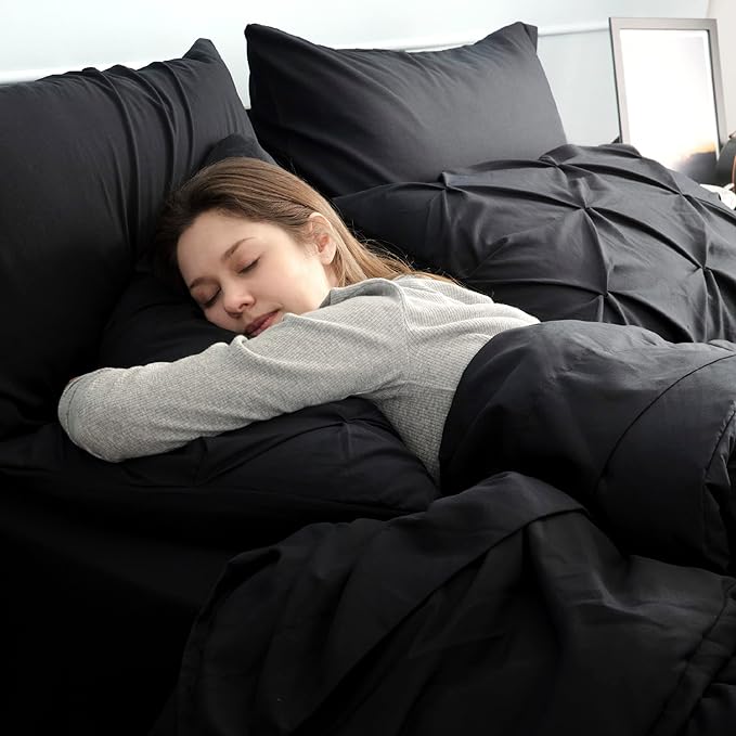 Bedsure Full Size Comforter Sets - Bedding Sets Full 7 Pieces, Bed in a Bag Black Bed Sets with Comforter, Sheets, Pillowcases & Shams, Adult & Kids Bedding