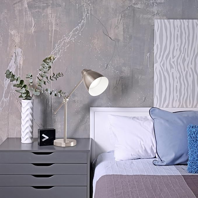 OttLite Harmonize LED Desk Lamp - 2.1A USB Charging Port, 3 Brightness Settings, Brushed Nickel