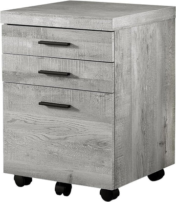 Monarch Specialties I 7401 File Cabinet, Rolling Mobile, Storage Drawers, Printer Stand, Office, Work, Laminate, Grey, Contemporary, Modern