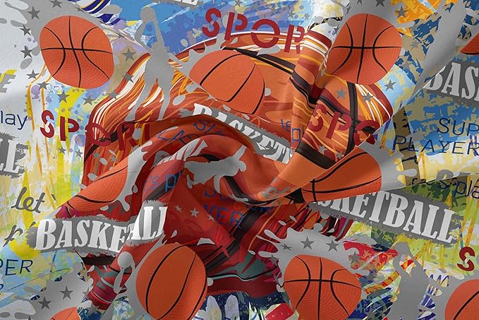 Tailor Shop Basketball Comforter Sets,Kids Twin Bedding Size,Basketball Bedding Sets for Boys Teens,Sport Comforter Sets with 1 Comforter 2 Pillowcases…………