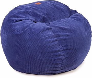 CordaRoy's Chenille Bean Bag Chair, Convertible Chair Folds from Bean Bag to Lounger, As Seen on Shark Tank, Navy - King Size
