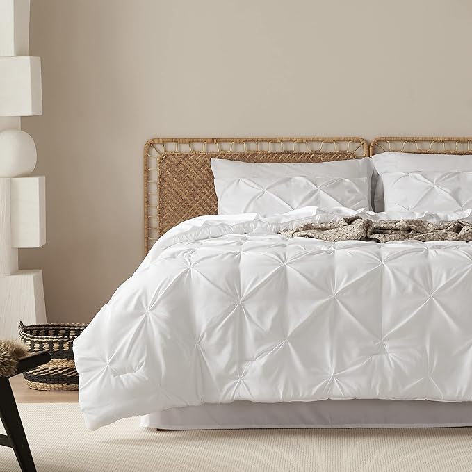 Bedsure Full Size Comforter Sets - Bedding Sets Full 7 Pieces, Bed in a Bag White Bed Sets with Comforter, Sheets, Pillowcases & Shams, Adult & Kids Bedding