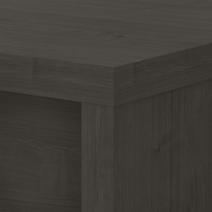 Bush Business Furniture Echo L Shape Desk with Wire Management | Corner Computer Table with Quick-to-Assemble Hardware | Home Office Credenza, 60W, Charcoal Maple