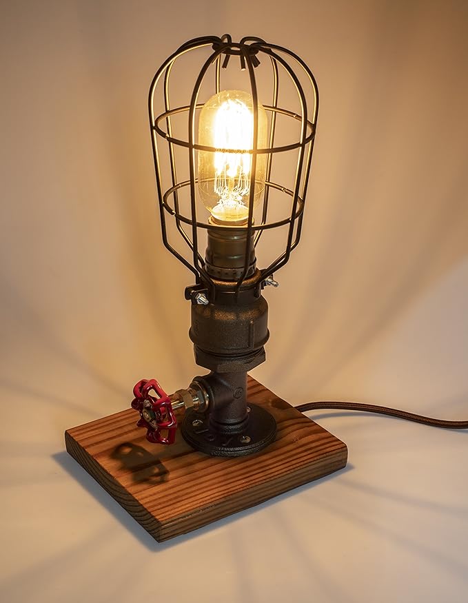 Loft Style Lamp, Solaire of Astora", Steam Punk Industrial, Bedside Night Lamp, Metal Body, Table Desk Light with Dimmer, LL-023