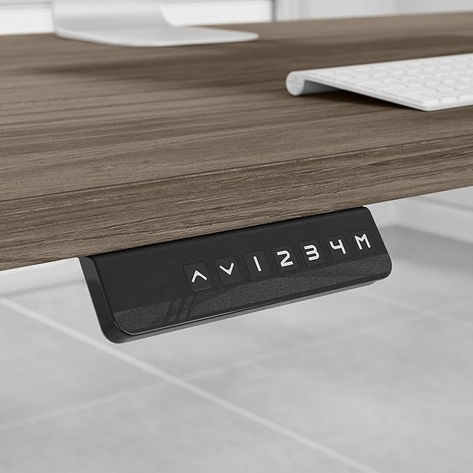 Bush Business Furniture Move 60 Electric Ergonomic Sit-Stand Computer Table for Home and Professional Office, 48W x 24D, Modern Hickory