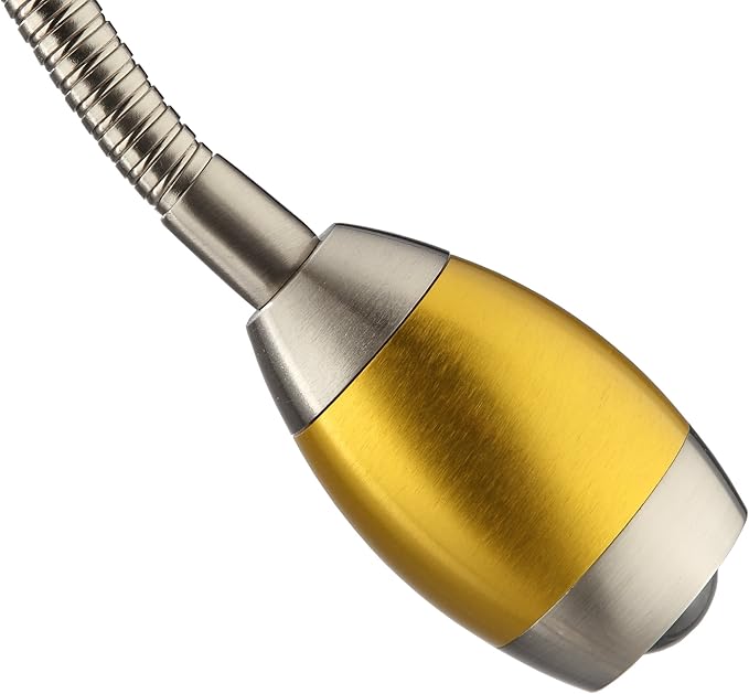 202071-39 Adjustable Beam LED Desk Lamp, 7" x 6" x 19.5", Brushed Nickel/Gold