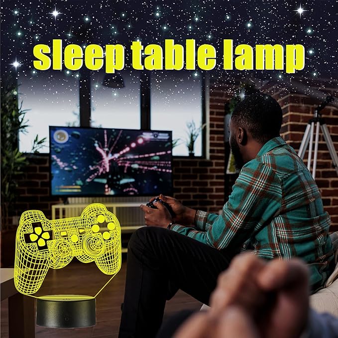 3D Gamepad Night Light,Game Console Illusion lamp with Remote,16 Colors Changing with Remote,Gaming Room Decor Best Gamer Gift,Christmas Birthday Gifts for Boys Girls