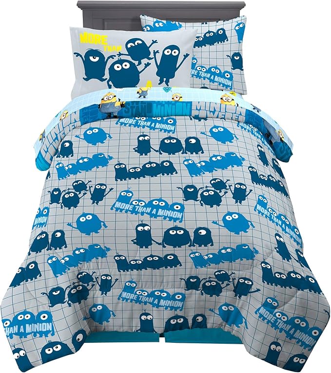 Franco Kids Bedding Super Soft Comforter and Sheet Set with Sham, 5 Piece Twin Size, Minions The Rise Of Gru