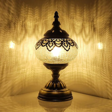 Turkish Mosaic Lamp Bohemian Tiffany Style Moroccan Bedside Lamps for Bedroom