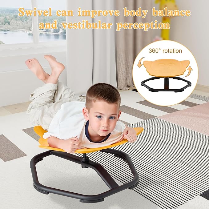 Spinning Chair for Autistic Kids Sit and Spin Chair for Kids Swivel Sensory Chair Elephant Spinning Seat Autism Sensory Chair Items for Sensory Room Training Balance Body Coordination