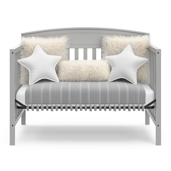 Graco Benton 5-in-1 Convertible Crib (Pebble Gray) – GREENGUARD Gold Certified, Converts from Baby Crib to Toddler Bed, Daybed and Full-Size Bed, Fits Standard Full-Size Crib Mattress