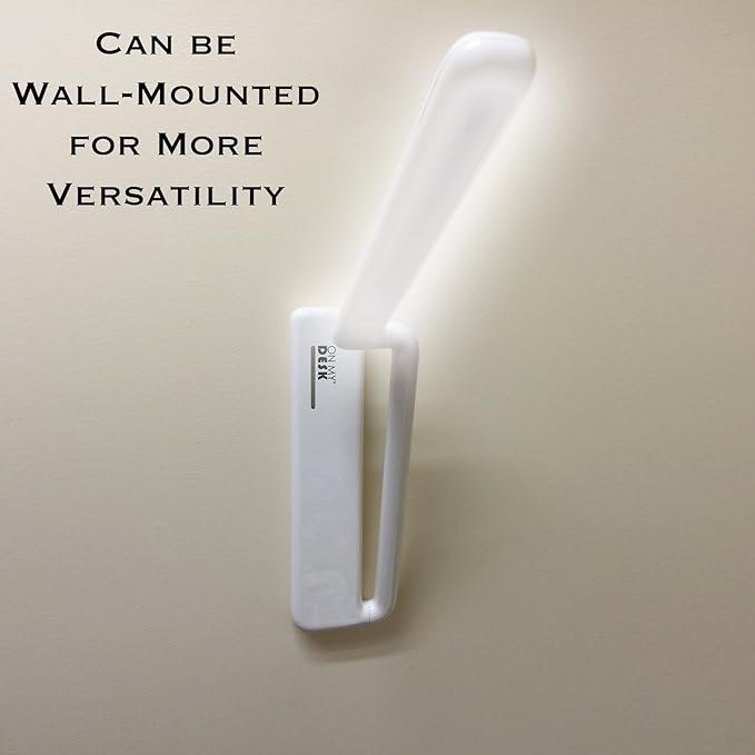 On My Desk Folding LED Rechargeable Lamp, 10.5", White