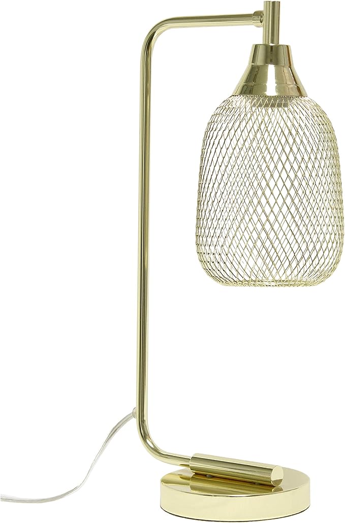 Elegant Designs LD1060-GLD Mesh Wire Table Lamp, Gold