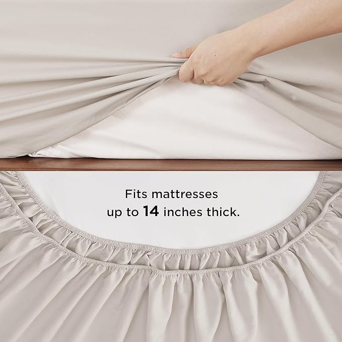 Bedsure Beige Twin XL Comforter Set - 5 Pieces Solid Twin XL Bed in a Bag for College, Twin XL Bed Set Beige with Comforters, Sheets, Pillowcase & Sham, Extra Long Twin Comforter Set